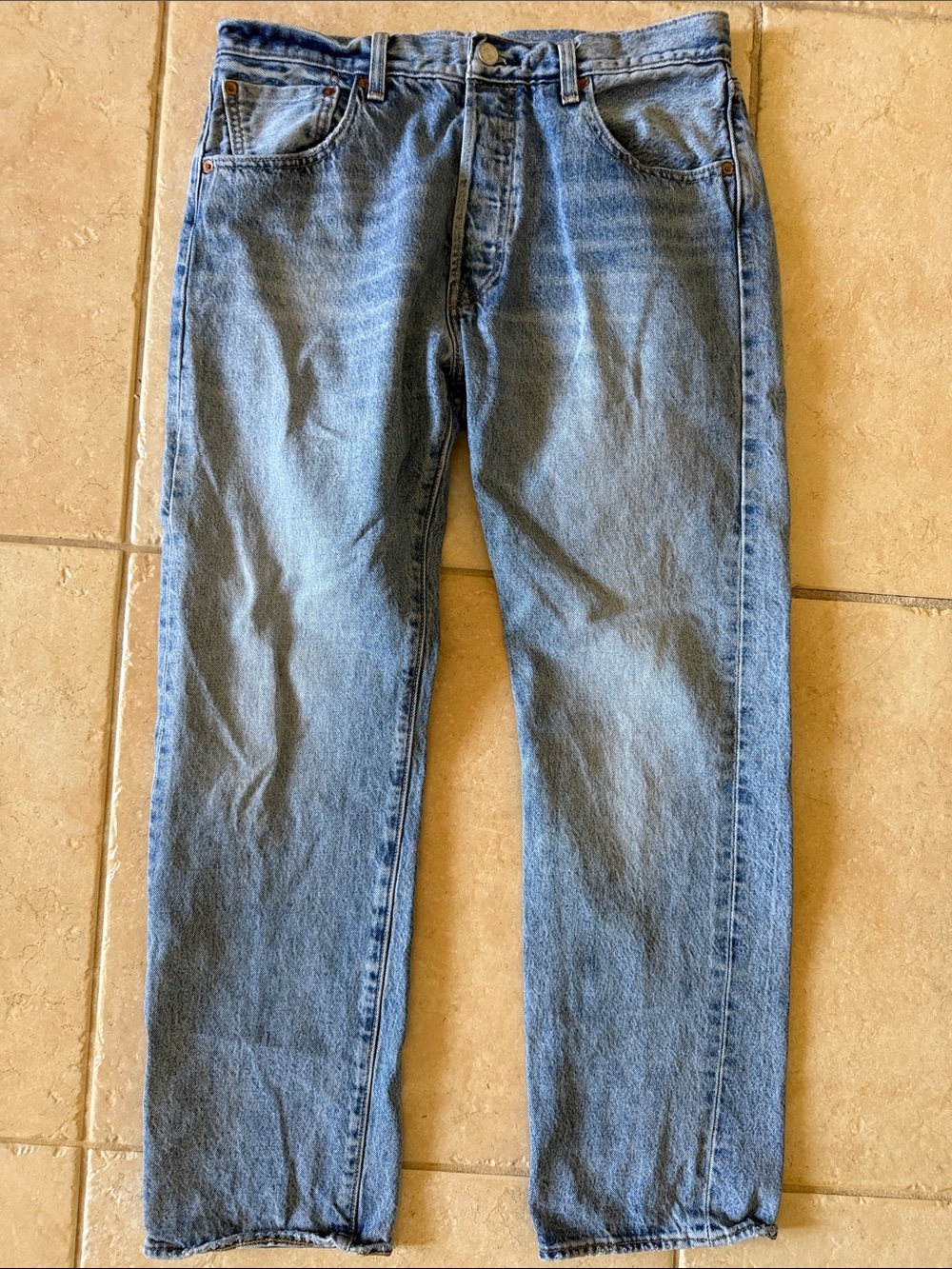 Levi's  501 Light Blue Straight-Leg Jeans